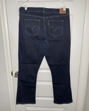 Levi's Classic Bootcut Jean Womens 16/36x29 Dark-Wash Denim Mid-Rise Stretch EUC